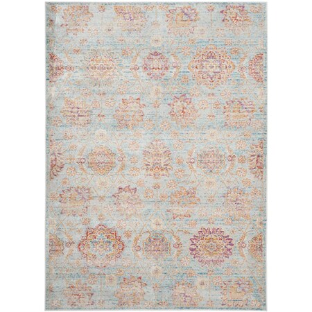 Safavieh 4 x 5 ft. 7 in. Small Rectangle Sevilla Power Loomed Rug, Light Blue & Multi Color SEV814C-4